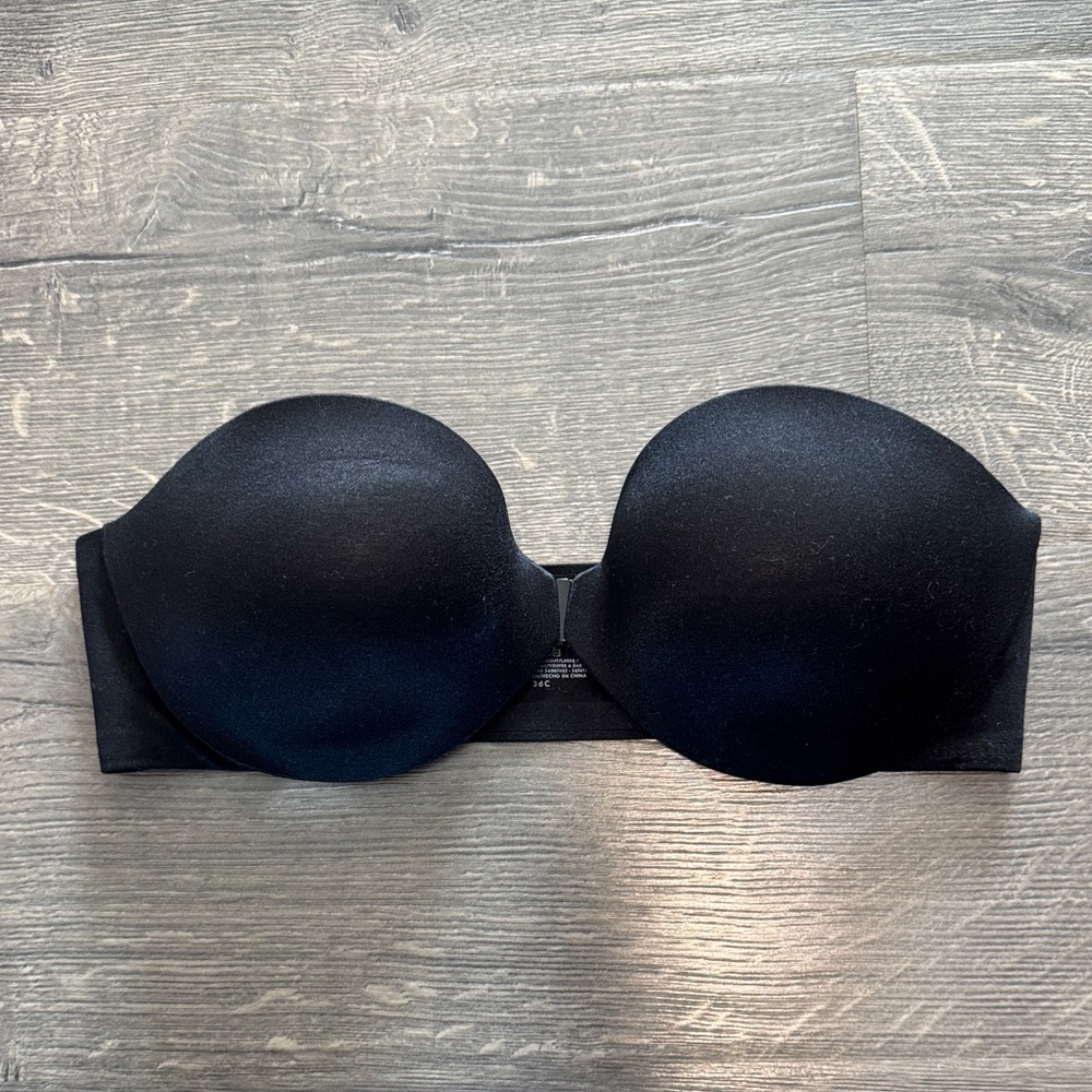 Victoria's Secret Black Strapless Molded Cup Bandeau